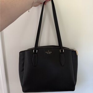Kate Spade Black Structured Tote with Matte Finish